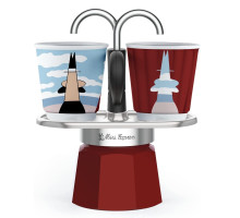 Гейзерна кавоварка Bialetti Mini Express Magritte на 2 чашки 100 мл