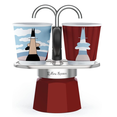 Гейзерна кавоварка Bialetti Mini Express Magritte на 2 чашки 100 мл