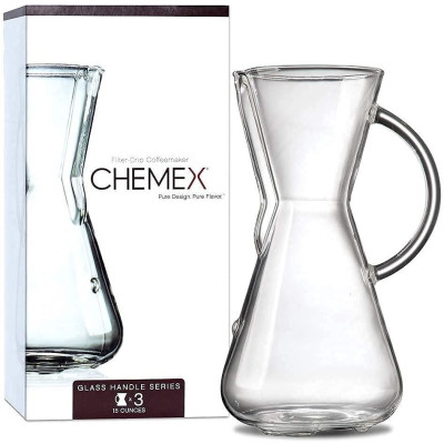 Кавоварка з ручкою Chemex на 3 чашки - Three Cup Glass Handle CHEMEX